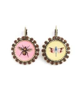 Iris Oorbellen met insecten