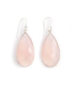 De Vogue Roze oorbellen chalcedoon